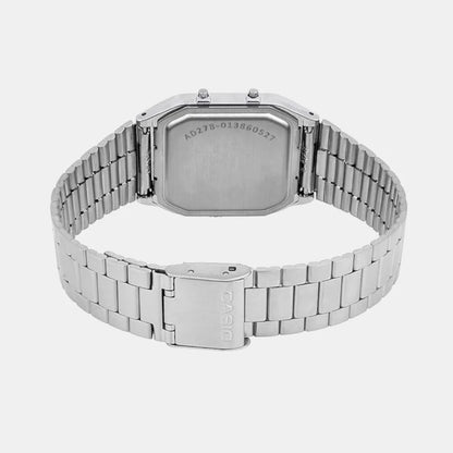 Casio Vintage Unisex Quartz Green Dial Analog Stainless Steel Watch AD278