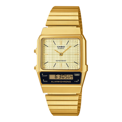 CASIO VINTAGE GOLDEN UNISEX WATCH A1000 Series AQ-800EG-9A (D282)