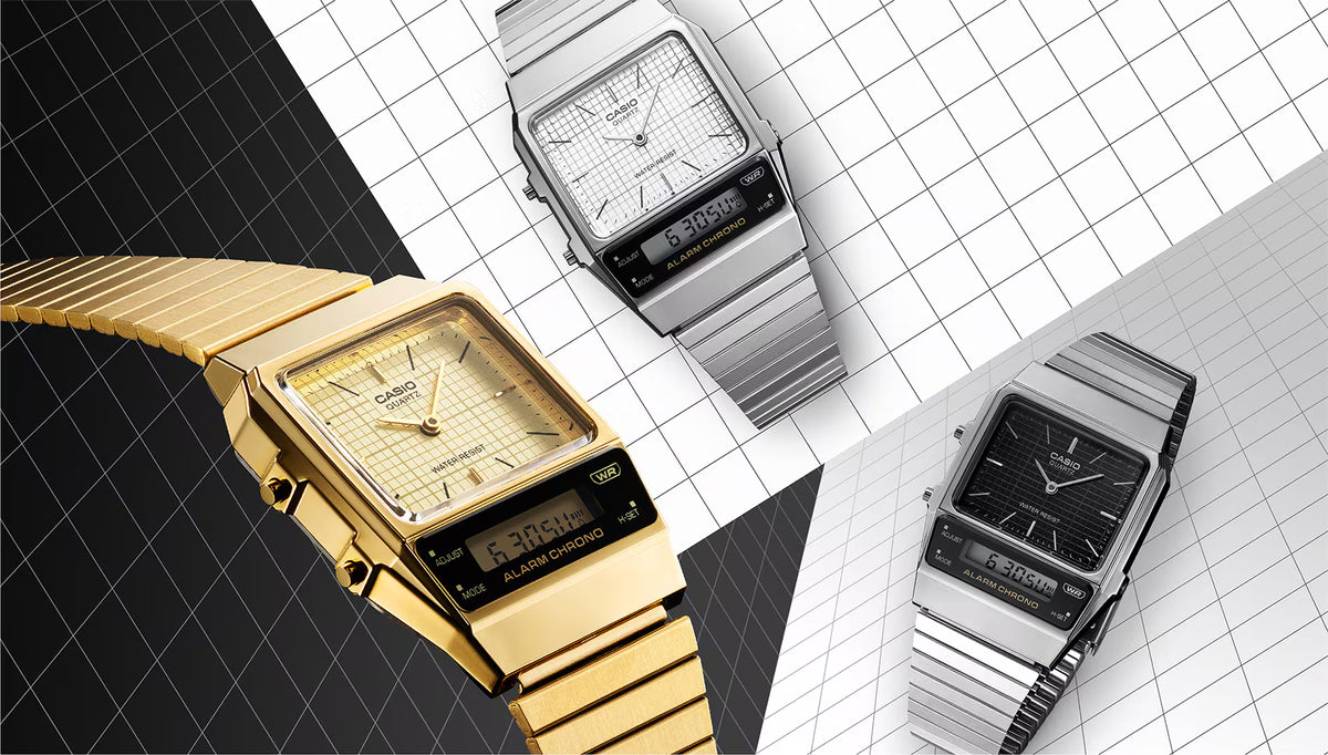 CASIO VINTAGE GOLDEN UNISEX WATCH A1000 Series AQ-800EG-9A (D282)