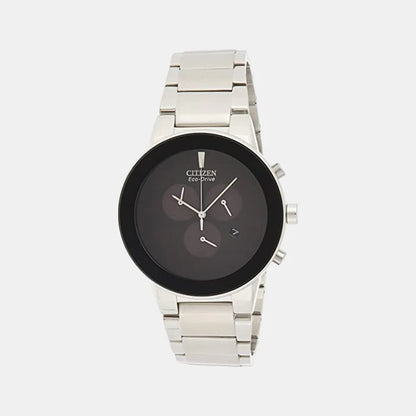 Citizen Axiom Eco-Drive Men's Black Stainless Steel Chronograph Watch AT2240-51E