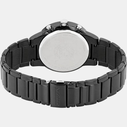 Citizen Axiom Eco-Drive Men Black Stainless Steel Chronograph Watch AT2245-57E