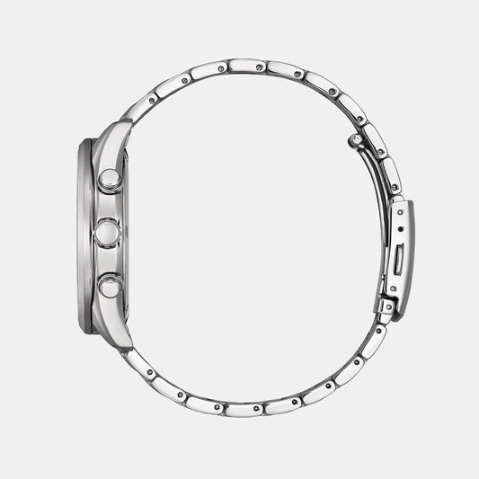 Citizen Eco- Drive Men Blue Dial Chronograph Stainless Steel Watch AT2570-56L