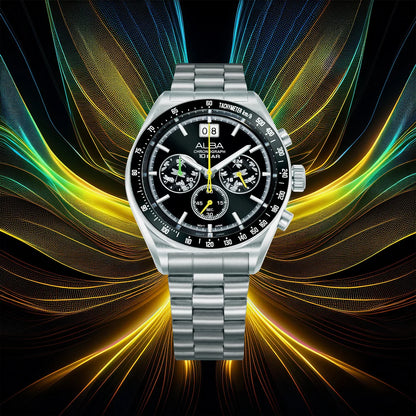 AU5025X2 Black Sunray Dial Chronograph Watch With Additional Strap