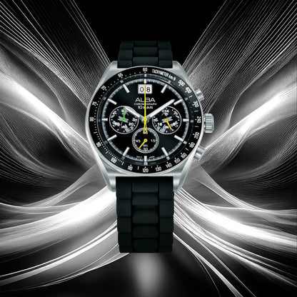 AU5025X2 Black Sunray Dial Chronograph Watch With Additional Strap