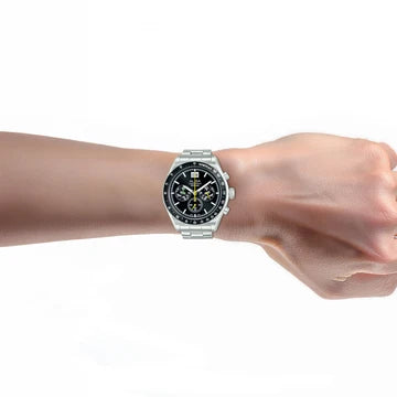 AU5025X2 Black Sunray Dial Chronograph Watch With Additional Strap
