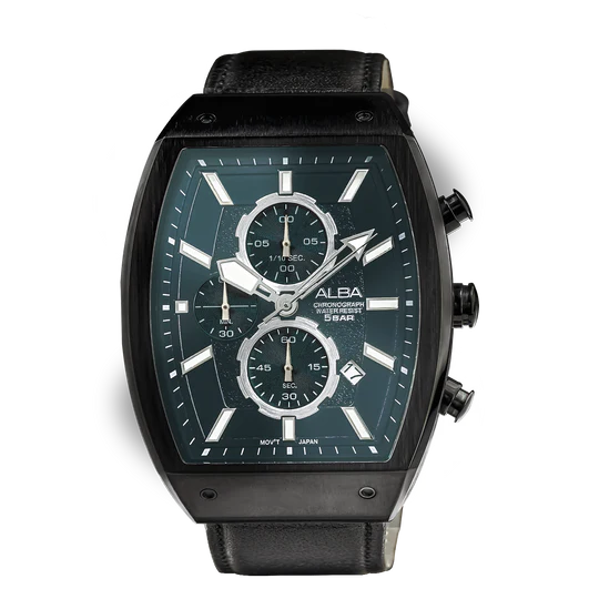Alba AM3999X1 Black Rectangular Dial Chronograph Watch
