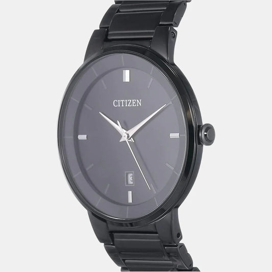 Citizen Men Quartz Black Dial Analog Stainless Steel Watch BI5017-50E