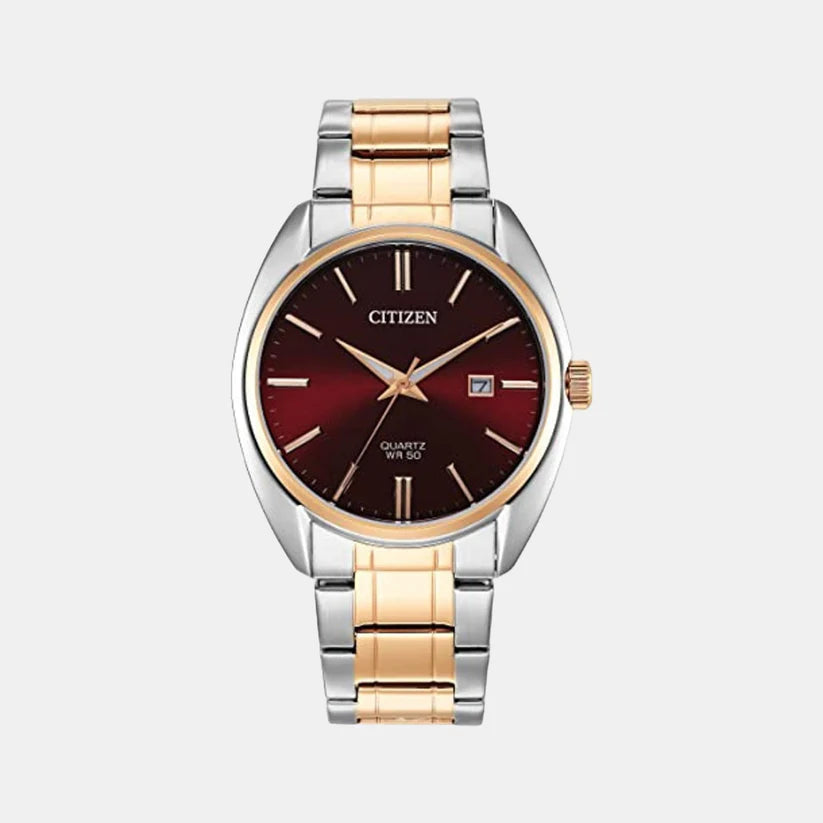 Citizen Hyperion Men Quartz Red Dial Analog Stainless Steel Watch BI5104-57X