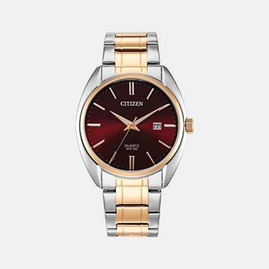 Citizen Hyperion Men Quartz Red Dial Analog Stainless Steel Watch BI5104-57X