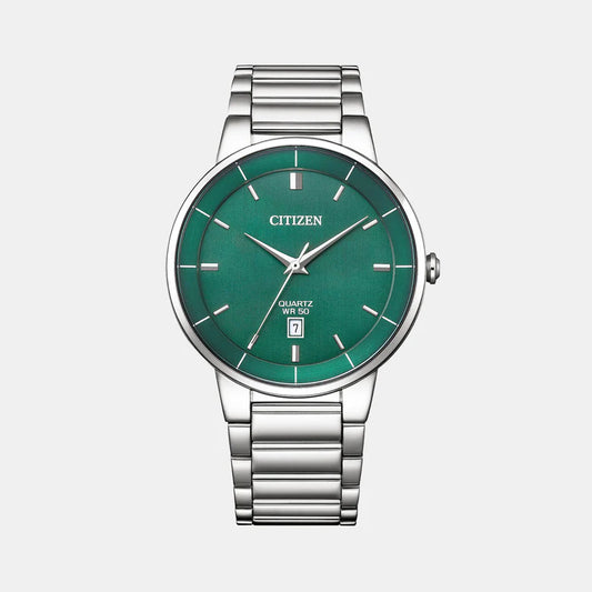 Citizen Men Quartz Green Dial Analog Stainless Steel Band Watch BI5120-51X