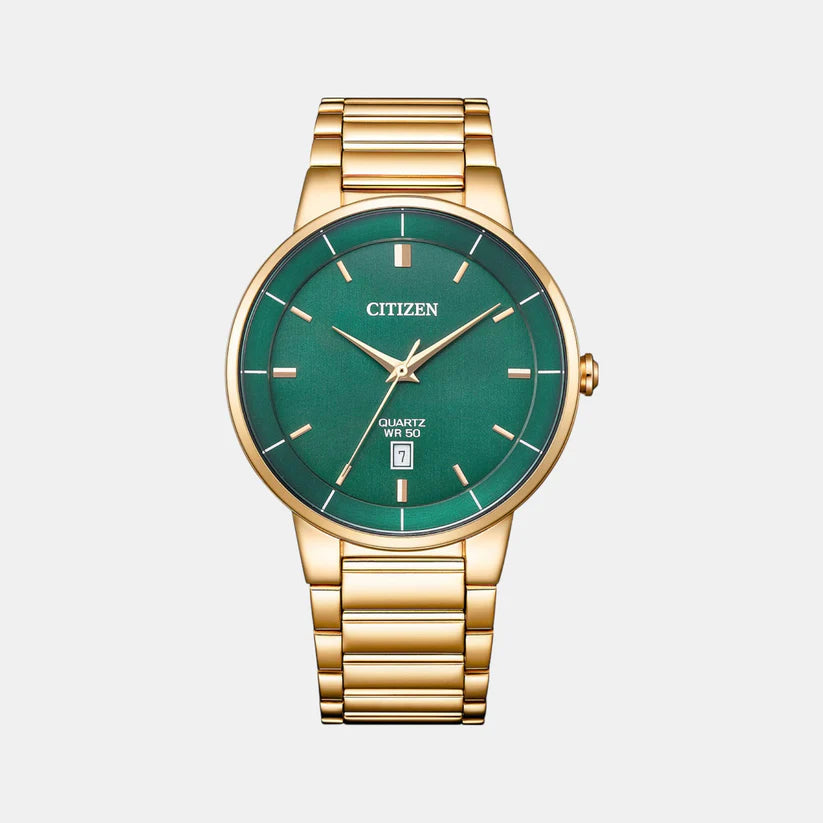 Citizen Men Quartz Green Dial Analog Stainless Steel Band Watch BI5123-52X