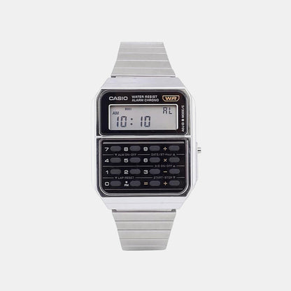 Vintage Unisex Quartz Grey Dial Digital Stainless Steel Watch C010