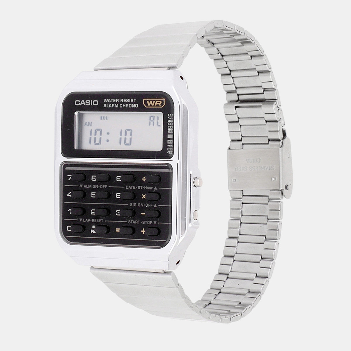 Vintage Unisex Quartz Grey Dial Digital Stainless Steel Watch C010