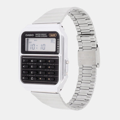 Vintage Unisex Quartz Grey Dial Digital Stainless Steel Watch C010