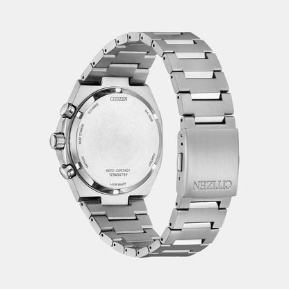 Citizen Zenshin Men Eco Drive Silver Dial Chronograph Titanium Watch CA4610-85A