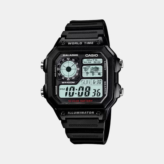 Casio Youth Men Quartz Black Dial Digital Resin Watch D097