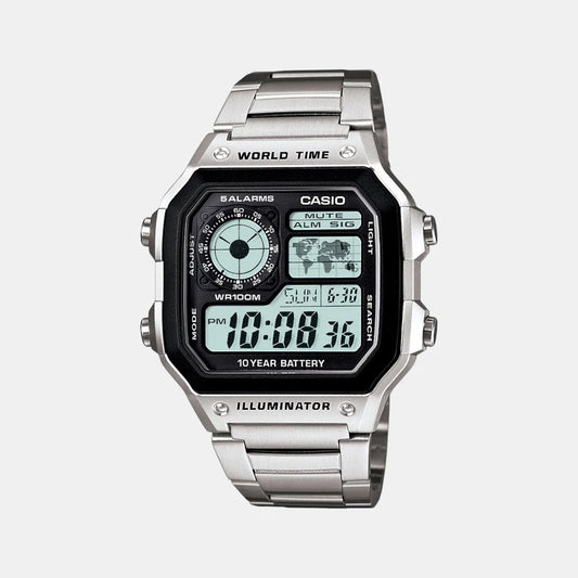 Casio Youth Men Quartz Black Dial Digital Stainless Steel Watch D099