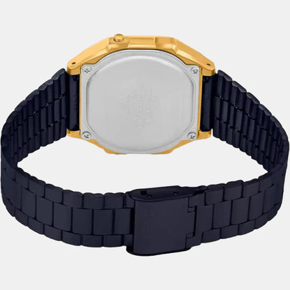 Casio Vintage Men Quartz Black Dial Digital Stainless Steel Watch D148