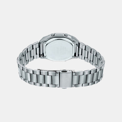 Vintage Unisex Quartz Silver Dial Digital Stainless Steel Watch D193