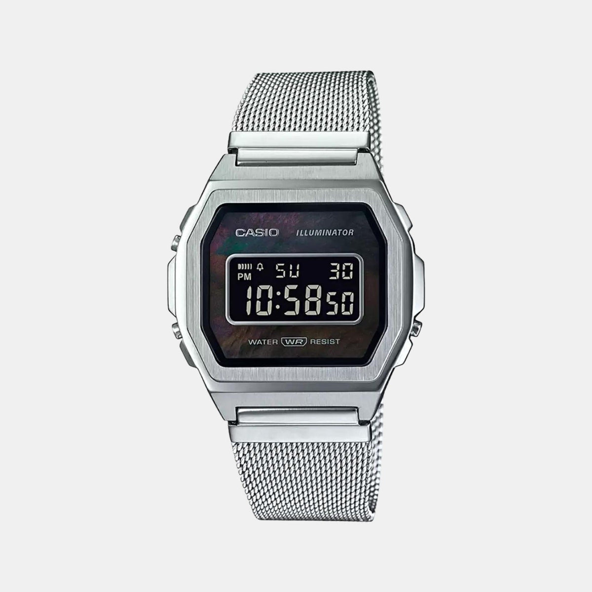 Vintage Unisex Quartz Black Dial Digital Mesh Watch D194