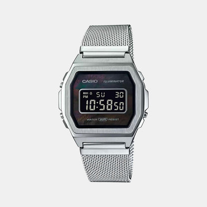Vintage Unisex Quartz Black Dial Digital Mesh Watch D194