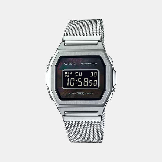 Vintage Unisex Quartz Black Dial Digital Mesh Watch D194