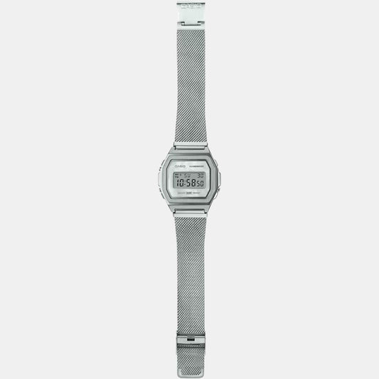 Vintage Unisex Quartz Black Dial Digital Mesh Watch D194