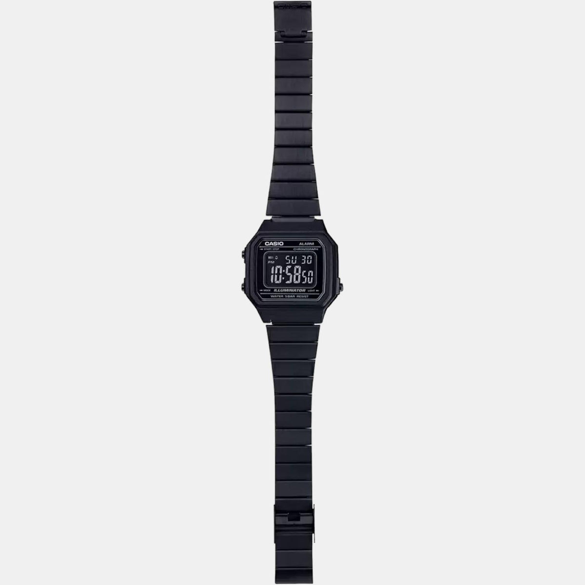 Vintage Unisex Quartz Black Dial Digital Stainless Steel Watch D199