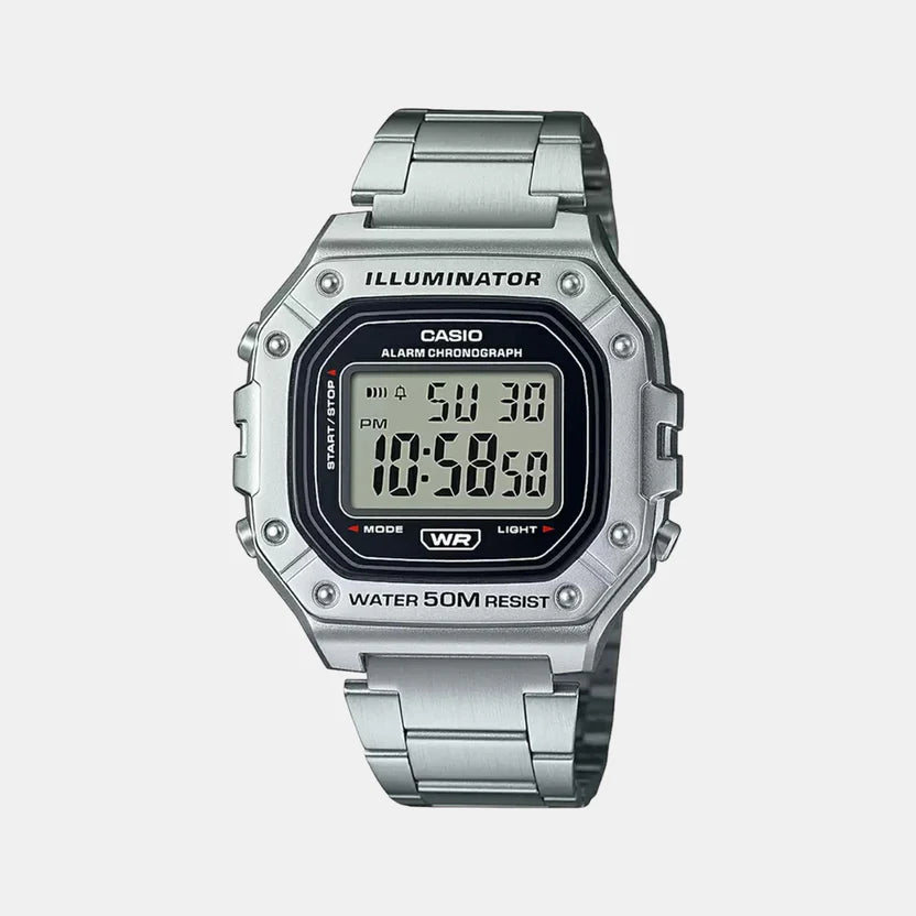 Casio Youth Unisex Quartz Black Dial Digital Stainless Steel Watch D227