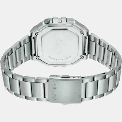 Casio Youth Unisex Quartz Black Dial Digital Stainless Steel Watch D227