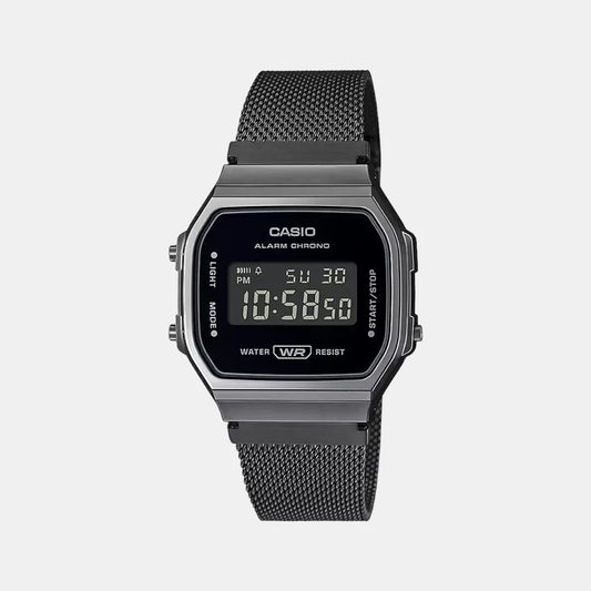 Casio Vintage Unisex Quartz Black Dial Digital Stainless Steel Watch D259