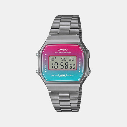 Vintage Unisex Quartz White Dial Digital Stainless Steel Watch D285
