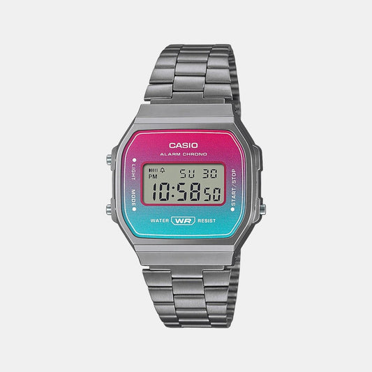 Vintage Unisex Quartz White Dial Digital Stainless Steel Watch D285
