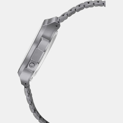 Vintage Unisex Quartz White Dial Digital Stainless Steel Watch D285