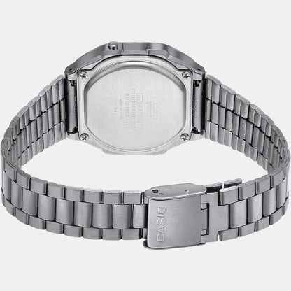 Vintage Unisex Quartz White Dial Digital Stainless Steel Watch D285