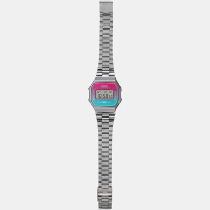 Vintage Unisex Quartz White Dial Digital Stainless Steel Watch D285