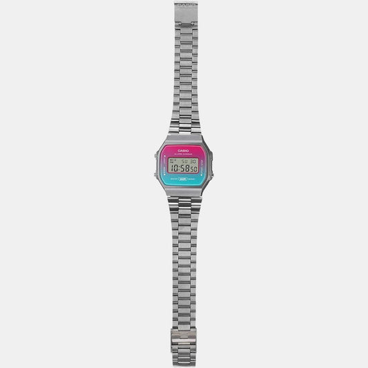 Vintage Unisex Quartz White Dial Digital Stainless Steel Watch D285