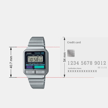 Vintage Unisex Quartz Silver Dial Digital Stainless Steel Watch D321