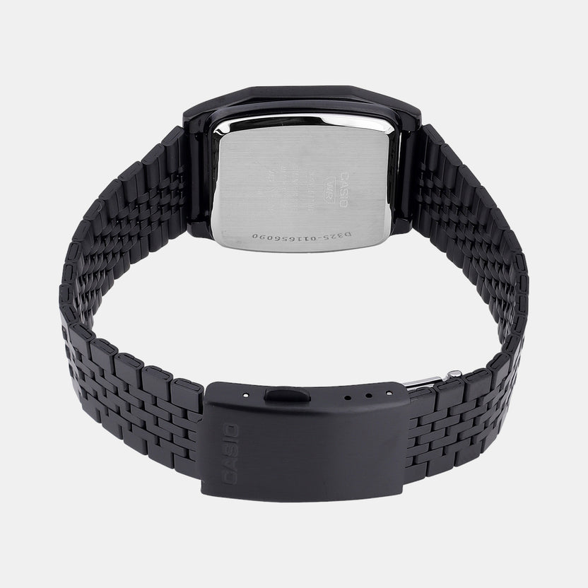 Vintage Unisex Quartz Black Dial Digital Stainless Steel Watch D325