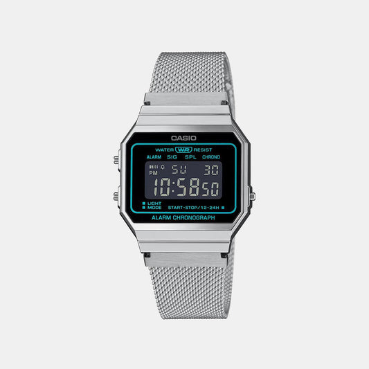 Vintage Unisex Quartz Silver Dial Digital Mesh Watch D329