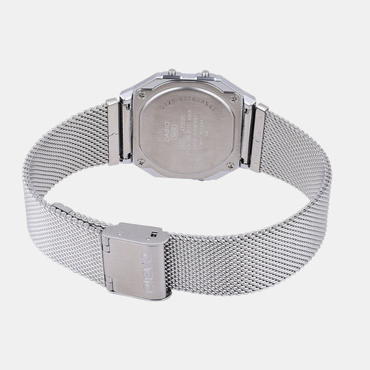 Vintage Unisex Quartz Silver Dial Digital Mesh Watch D329
