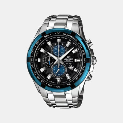 Casio Edifice Men Quartz Black Dial Chronograph Stainless Steel Watch ED462