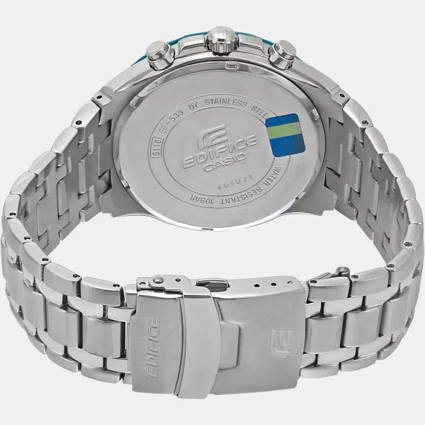 Casio Edifice Men Quartz Black Dial Chronograph Stainless Steel Watch ED462