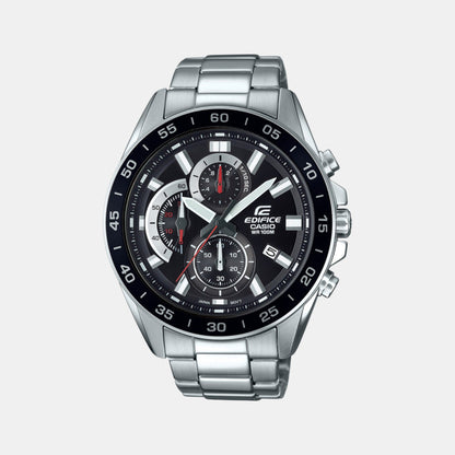 Edifice Men Quartz Black Dial Analog Stainless Steel Watch ED554