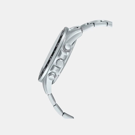 Casio Edifice Men Quartz White Dial Chronograph Stainless Steel Watch ED556