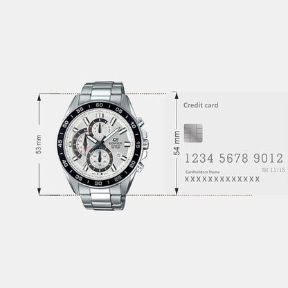 Edifice Men Quartz White Dial Chronograph Stainless Steel Watch ED556