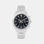 Edifice Men Quartz Black Dial Chronograph Stainless Steel Watch ED593
