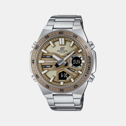 Edifice Men Quartz Brown Dial Analog-Digital Stainless Steel Watch ED600