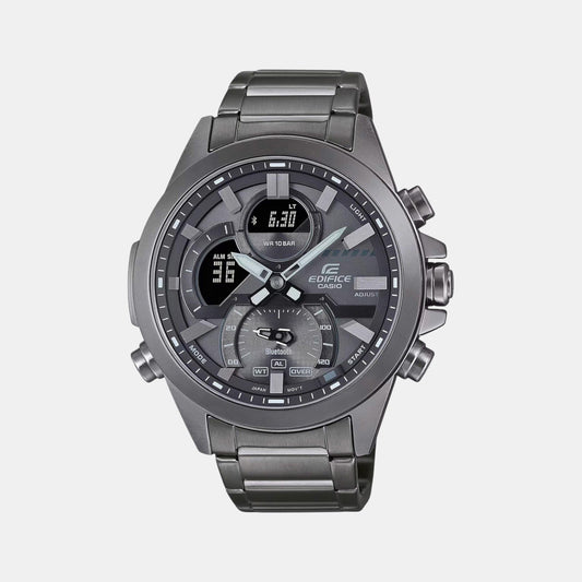 Edifice Men Quartz Grey Dial Analog-Digital Resin Watch ED605