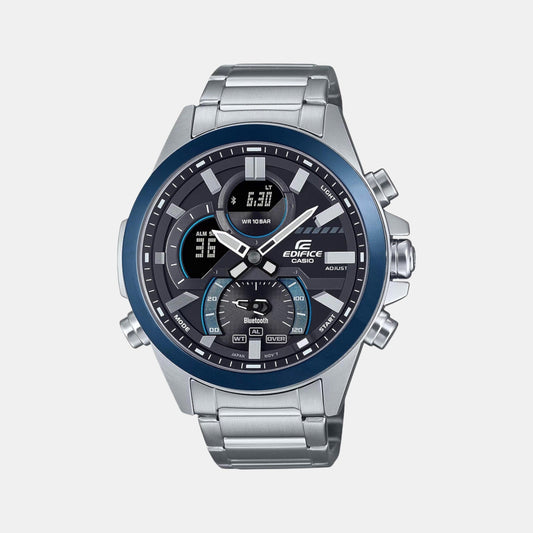 Edifice Men Quartz Black Dial Analog-Digital Resin Watch ED606